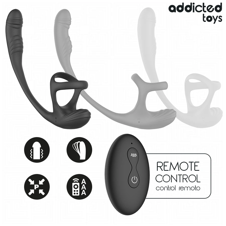 ADDICTED TOYS - ANAL PLUG WITH VIBRATION AND 360 WAVING AND TESTICLE STIMULATOR